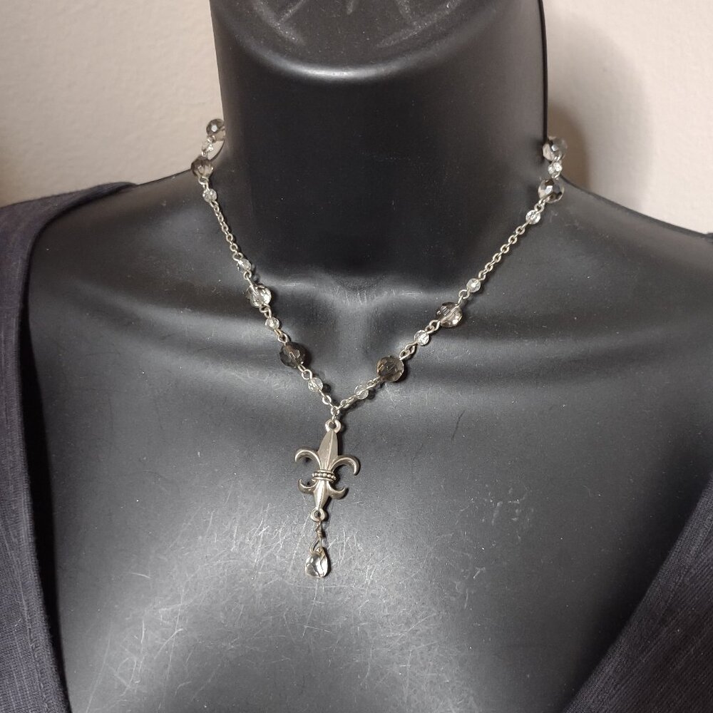 18 Inch Cookie Lee Fleur de Lis Necklace